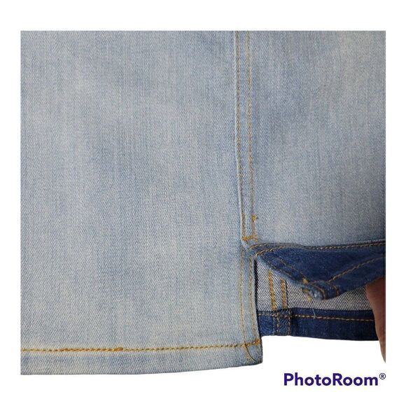 Tommy Hilfiger Jean Skirt Womens Size 2 Patchwork Denim Pockets Logo NWT - Picture 2 of 12